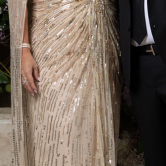 Jenny Packham Gold Sequin Dress